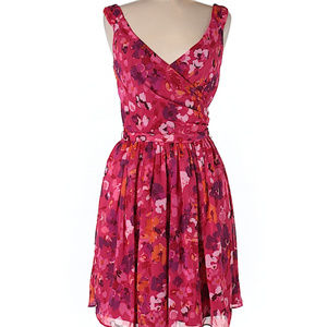 Floral print casual dress pink